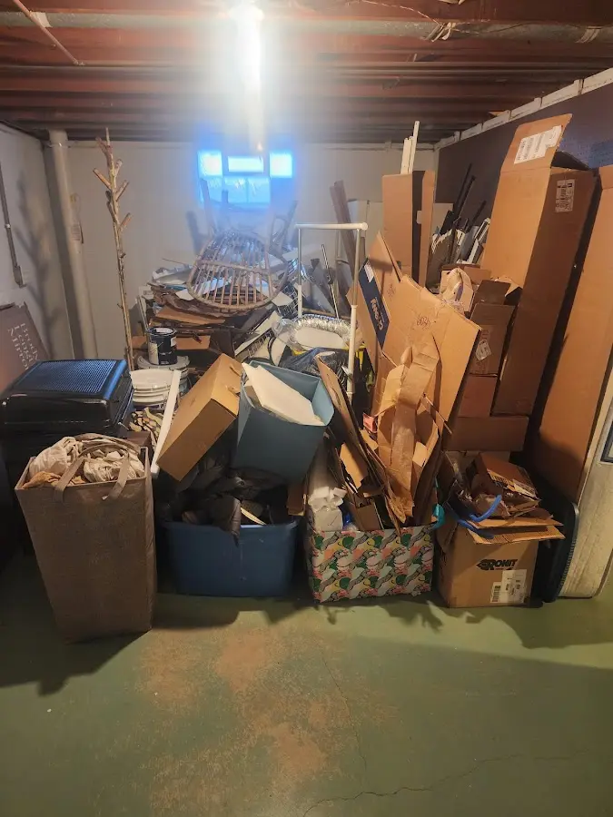 Roll-off dumpster container at job site for 6 Yard Dumpster Rental in Strasburg